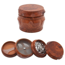 Wooden 4 Piece Needle Weed Herb Grinder Diameter 55mm Metal Teeth Custom Herb Grinder